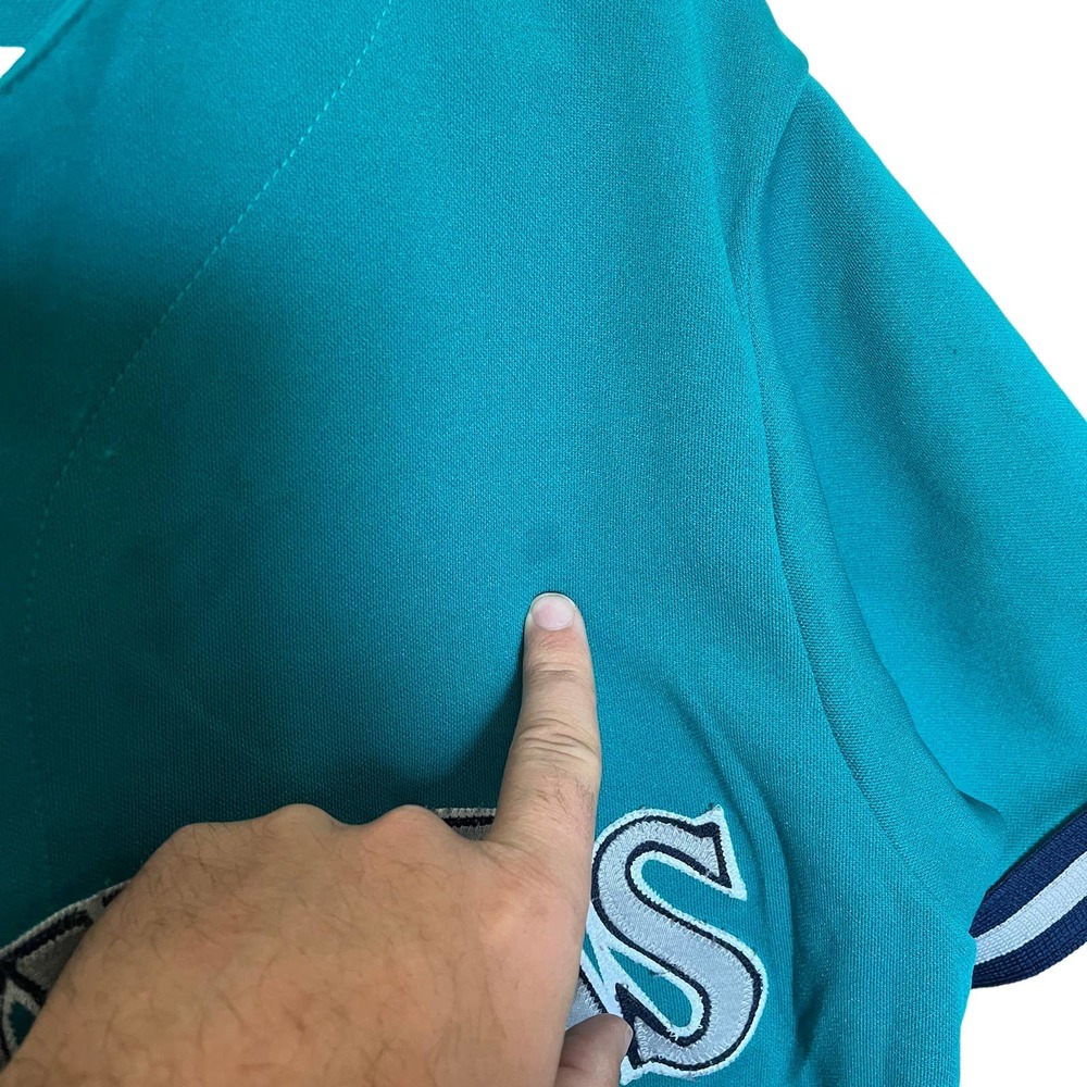 Majestic Vintage 1994 Ken Griffey Jr. Sz Medium Teal Baseball Jersey - Picture 13 of 15